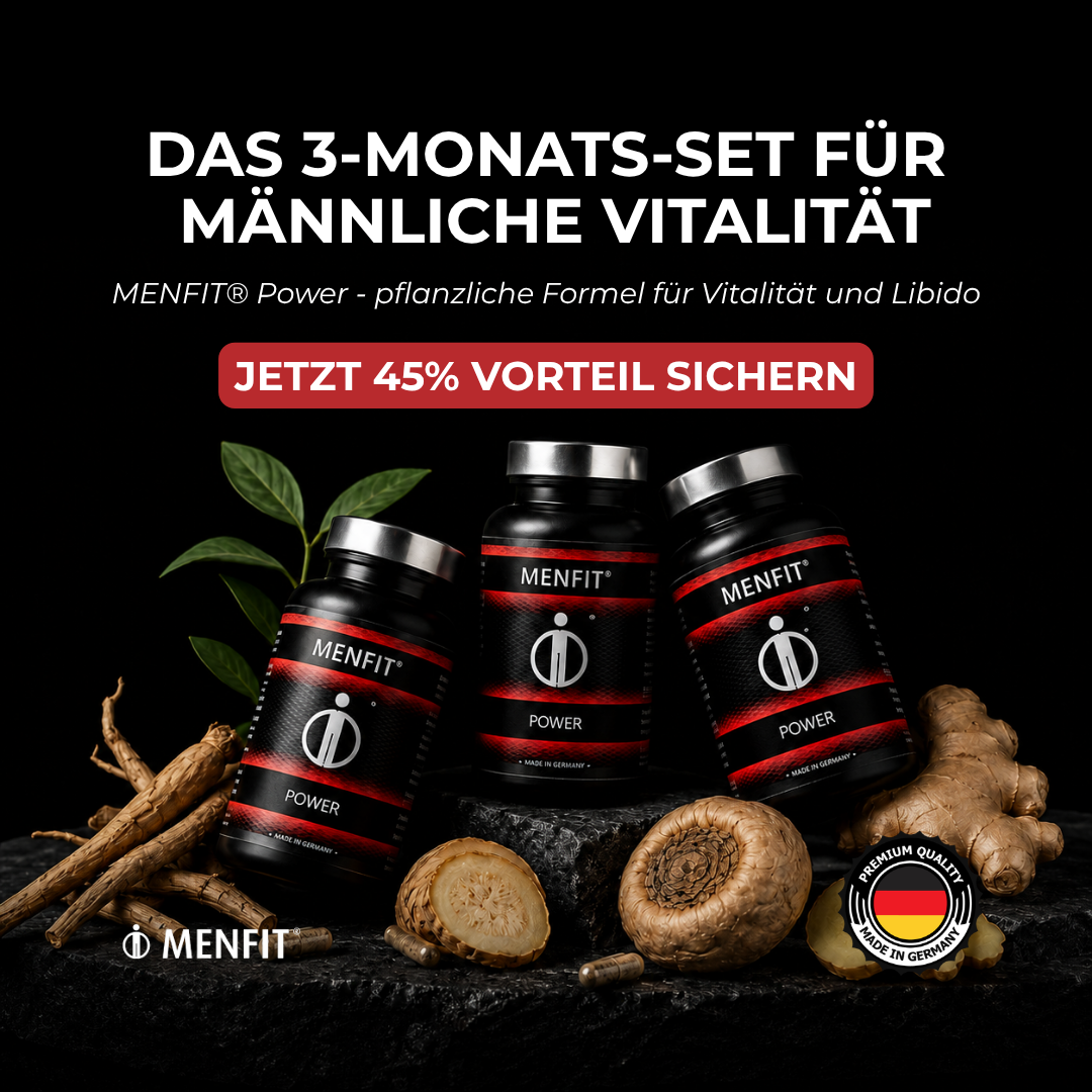 MENFIT three-month vitality set packshot, men's-health supplement bundle.